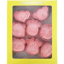 프롬아떼 쿠키커터 8종 세트, 숲속동물B 스탬프, 1세트