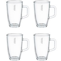 글라스락 내열강화 퓨전머그 530ml PM-442, 투명, 4개