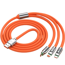 IS공감 A타입-멀티단자 3 in 1 120W 몬스터 충전 케이블, 2m, 오렌지, 1개