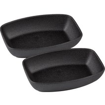 캐스트 깊은 직사각 볼, 블랙, 2개