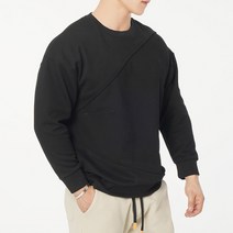 맨즈건 남성용 사선 절개라인 라운드넥 맨투맨 00092