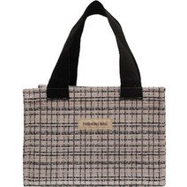 마켓피오 패션 그리드 캔버스 토트백