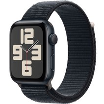 Apple 2023 애플워치 SE 2세대 알루미늄 케이스, 44mm, GPS, 미드나이트 / 미드나이트 스포츠 루프, Regular