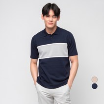 캐럿 남성 여름 카라 배색 니트