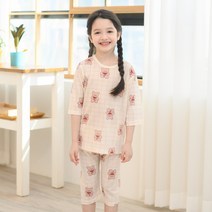 보누맘 아동용 리본베어 7부 에어매쉬 실내복 상하 세트