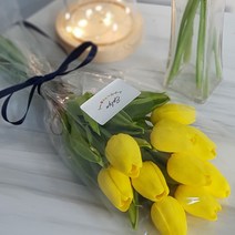 이플린 감성 조화 튤립 꽃다발 10송이, 옐로우