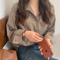 루나걸 데일 체크 셔츠 블라우스