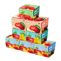 네츄럴누바 유기농 생과일 누바 배 100g x 2p + 복숭아 100g x 3p + 망고 100g x 2p + 딸기 100g, 배, 복숭아, 사과, 딸기, 1세트