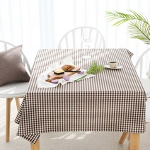 찬미디자인 미니체크식탁보 직사각2인용, 브라운