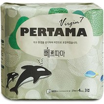 뻬르따마 3겹 천연펄프 두루마리 화장지 27m, 4개입, 1개