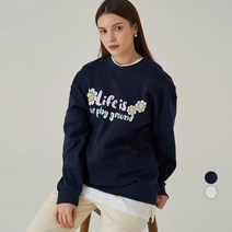 Elle Girl 오버핏 그래픽 특양면 맨투맨 LIFE