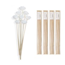 레스쁘리 미니로즈 조화 8p + 디퓨저 스틱 40p, 조화 (화이트), 스틱 (우드), 1세트