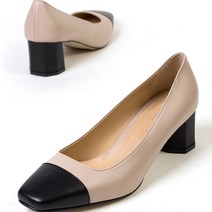 여성용 스퀘어 배색포인트 미들힐 OSP4337