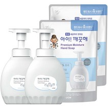 아이깨끗해 프리미엄 모이스춰 폼 핸드솝 힐링코튼 용기 450ml 2p + 리필 400ml 2p, 1세트