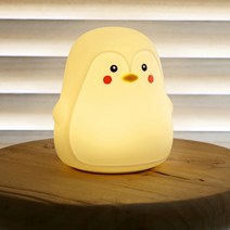 IRENE 실리콘 충전식 무선 LED 동물 무드등, 펭귄