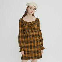 로라로라 CHECK SHIRRING ONEPIECE OP-21512