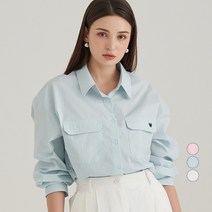 ELLE PARIS 하트 자수 루즈핏 포켓 셔츠