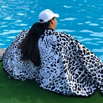 썸머워터 Best 커플 대형 비치타올, 맹수재규어, 1세트