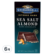기라델리 씨솔트 아몬드 초콜릿 바, 100g, 6개