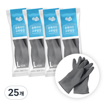 러버랩 손목라인 고무장갑 대(L), 그레이, 25개