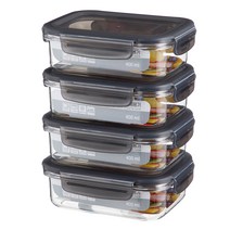 코멧 BPA FREE 클리어 밀폐용기 400ml, 4p