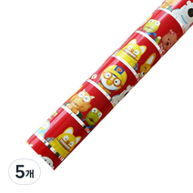 뽀로로 증착롤 포장지 중 37.5cm x 12m, 레드, 5개