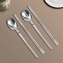 윌리브 국산 304스텐 드고아 수저세트, 글로스 실버, 숟가락 2p + 젓가락 2p