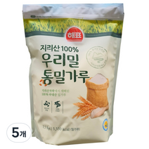 사조 우리밀 통밀가루, 1.5kg, 5개