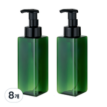 사각 거품용기 500ml, 그린(용기) + 검정(펌프), 8개