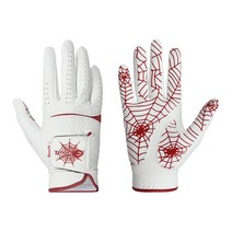 고프트 남성용 스파이더웹 골프장갑 화이트에디션 오른손착용, 레드