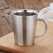 라포미 스테인레스 카페 머그컵 340ml, 티타늄실버, 1개