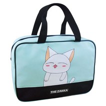 더자카 러블리캣 지퍼 목욕가방 블루, 1개