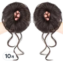 하이유니 트윈 애교 똥머리 밴드 헤어피스, 브라운블랙, 10개