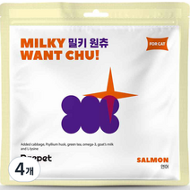 베이펫 짜먹는 고양이 간식 산양유 밀키 원츄 12p, 연어, 168g, 4개