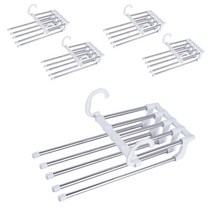 리빙선생 5단 논슬립 바지걸이, 화이트, 5개