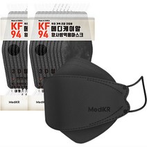 메디케이알 황사방역용 마스크 KF94 대형 검정색, 25매입, 2개