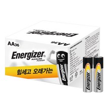 에너자이저 알카라인 AA 건전지, 36개, 1세트
