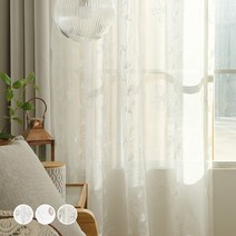 아임리빙 설렘 쉬폰 자수 커튼 2p