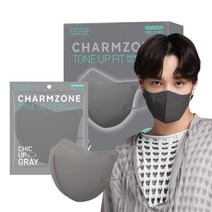 참존 톤업핏 비말차단 마스크 대형 KF-AD, 25개입, 1개, 그레이