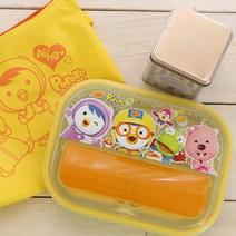 뽀로로 아동용 가방 수저통 식판 세트, 혼합색상, 식판 + 가방
