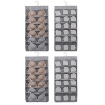 씨로이 옷걸이형 양면수납함 24칸 1세트, 그레이, 2개