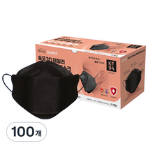 숨코 3D 데일리 황사 방역 마스크 대형 KF 94 블랙, 100개, 1개입