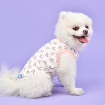 올치 강아지 고양이 깡총 민소매 티셔츠, 핑크