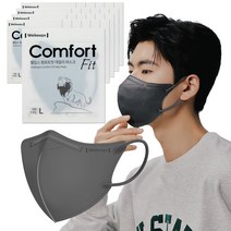 웰킵스 컴포트핏 데일리 새부리형 마스크 대형, 25개입, 1개, 다크 그레이