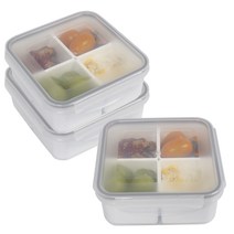제오닉 나눔 찬통 정사각 4칸 1100ml, 3개, 용기3개