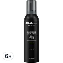 질레트 랩스 퀵 린스 쉐이브 폼, 6개, 240ml