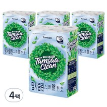 탐사 클린 100% 천연펄프 3겹 롤화장지 30m, 30롤, 4팩