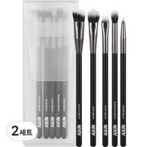 머지 아이 메이크업 브러쉬 5종 세트, 블랙, 2세트