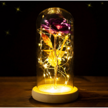 하이어데코 홀로그램 유리돔 장미 무드등, 바이올렛