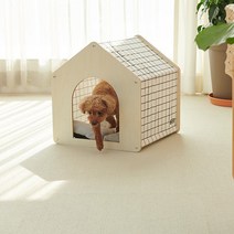 세븐펫 강아지 고양이 원목하우스, 화이트